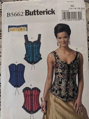 Butterick Sewing Pattern B5662 Cosplay Steampunk Corset EE 14-20 UNCUT